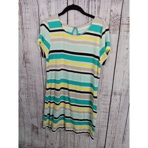 Cynthia Rowley Tunic Shirt Women’s Medium Short Sleeve Striped Casual
